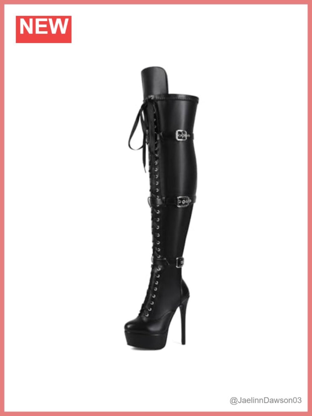 Women's Black Platform Stiletto Over the Knee Boots Gothic Punk Elastic Shaft